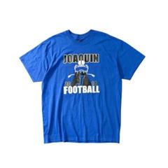 7SM5【GILDAN】フットボールプリント　半袖Tシャツ　ブルー　XL 古着