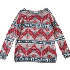 【激レア　90s】ラルフローレン　ニット　ネイティブ　カシミヤ混　パープル系　M wbf9398-2.jpg