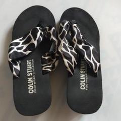 COLIN STUART ブラックのスタッド本革ハイヒールウェッジサンダル♪ COLIN STUART ブラックのスタッド本革ハイヒールウェッジサンダル♪