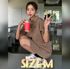 レディース ウサギデザイン ポロシャツ 半袖 ミニワンピース size M