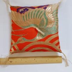 ミニ座布団 小座布団 鶴 約 １７ｃｍ
