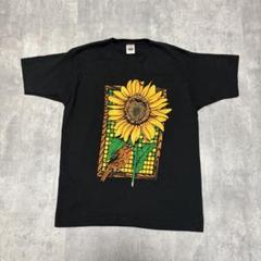 90s USA製 ヴィンテージ　Tシャツ　向日葵　ひまわり　鳥　アート　花