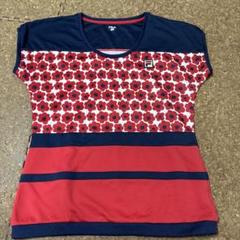中古美品フィラゲームシャツサイズM、 FILA 花柄 半袖 Tシャツ