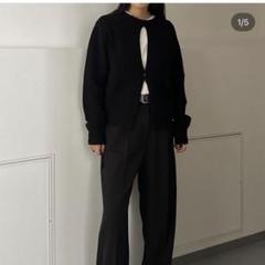 Suzu×CLANE CENTER SLIT KNIT Sサイズ グレー Suzu×CLANE W FACE CENTER SLIT KNIT TOPS - メルカリ