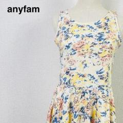 anyfam フラワープリント ノースリーブ ワンピース
