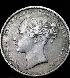 イギリス銀貨1872年ヴィクトリア1シリングダイ52美品