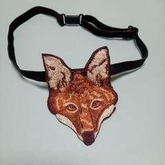 【匿名配送】個性的　刺繍　ネクタイ　きつね　キツネ　狐　タイ　ヴィンテージ風