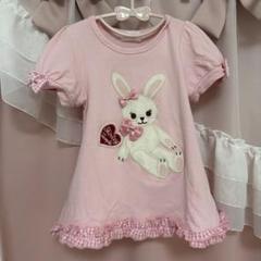 シャーリーテンプル♡うさぎアップリケギンガムフリルプル