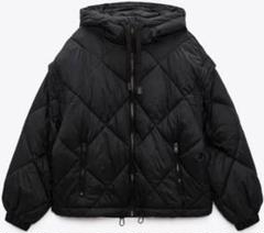 ZARA ラバーフィニッシュ　フード　ショート　パフ　ジャケット　中綿　XS ZARA - ZARA ショートパフジャケット XSの通販 by ANNA's shop