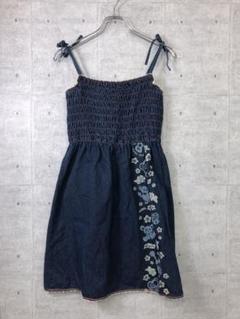 ANGEL BLUE サーフギャル キッズコア古着 デニム ギャザーキャミワンピ