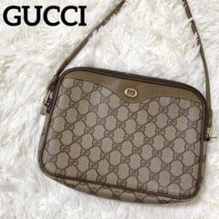 ✨美品✨GUCCI GG ショルダーバッグ ブラウン レザー ロゴ ゴールド金具