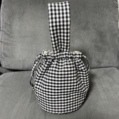 kina one handle bag ギンガムチェック　ブラック
