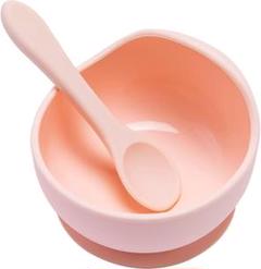 吸盤つきベビー食器 セット ピーチ こぼれ防止 離乳食