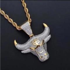 【SALE】ブルズ バッファロー ネックレス トップ HIPHOP シルバー
