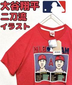 MLB公式希少 二刀流 デザイン）大谷翔平 エンゼルス時代 公式Tシャツ