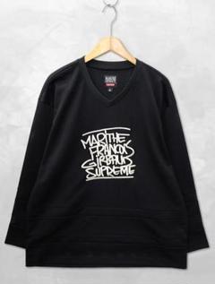 【激レア】SUPREME シュプリーム　ホッケージャージ　黒　ゲームシャツ　刺繍 シュプリーム SUPREME ゲームシャツ ホッケーシャツ刺繍ロゴ