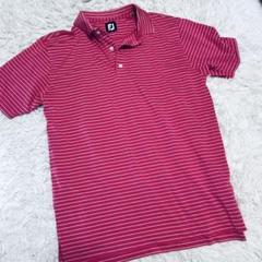 XLサイズ　FJ ストライプ ゴルフシャツ XL ピンク