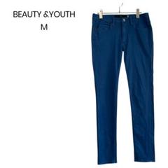 【BEAUTY & YOUTH】美品 スキニーパンツ M ブルー a0763