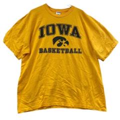アイオワ大学　カレッジTシャツ　バスケ　黄色　XL　カレッジスポーツ【4890】