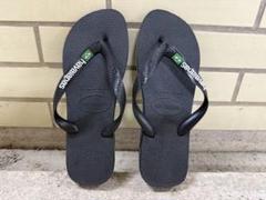 Havaianas ブラック ビーチサンダル ブラジル国旗付きのサムネイル