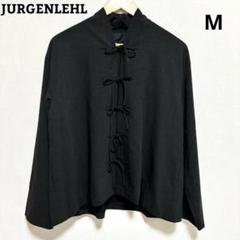 JURGENLEHL 黒 ポンチョ カーディガン ジャケット ノーカラー ウール quaranciel:〈手洗い可能〉ノーカラー ポケット ニット