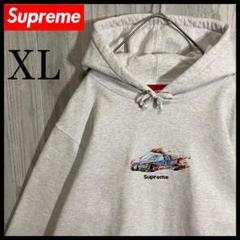 【人気入手困難モデル】シュプリーム　パトカー刺繍ロゴ入　プルパーカー　XL 人気入手困難モデル】シュプリーム パトカー刺繍ロゴ入 プル