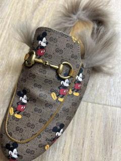 GUCCI Disney サンダル　スリッポン Gucci Disney Mini Vintage GG Monogram Mickey Mouse Fur