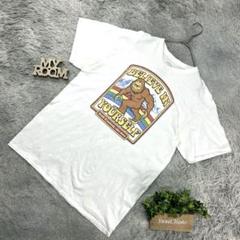 ビッグフットプリントTシャツ BELIEVEメッセージ L
