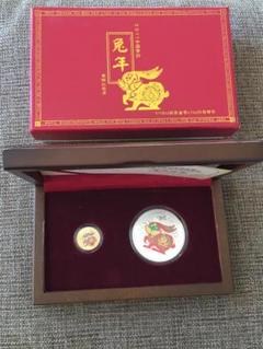 中国干支兎記念金貨2枚セットJ347 正規通販 中国十二支金貨 卯兎年1987年 コレクション - コレクション
