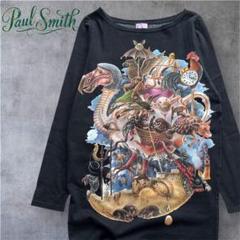 ポールスミス ロンTシャツ アニマル柄 動物柄プリント ビンテージ風 日本製 M