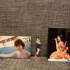 モー娘。工藤遥 生写真2枚&フィギュアスタンド セット
