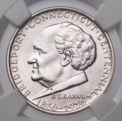 『NGC MS64』コネチカット州ブリッジポート市100周年銀貨(1936年) NGC MS64』コネチカット州ブリッジポート市100周年銀貨(1936年