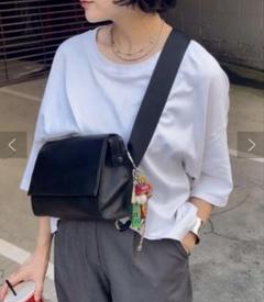 ear PAPILLONNER ワイドテープショルダーバッグ ブラック