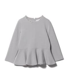 美品 タグ付き新品未使用 ESTNATION パールネックペプラムニット