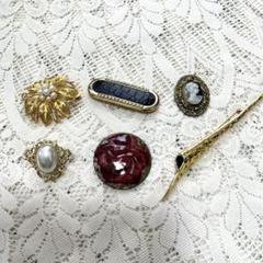 ブローチ　７点まとめ売り　レトロ ⭐️ブローチおまとめ6個⭐️ - メルカリ