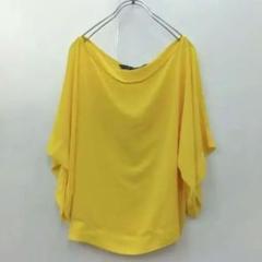 /『ザラベーシック』ブラウス カットソー 半袖 薄手【M】イエロー 春夏