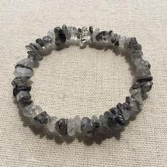 .*・゜ .゜・*.ブラックルチルクォーツさざれ石ブレス.*・゜ .゜・*.