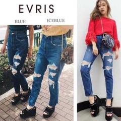 H859 evris ダメージスラッシュスキニーデニム - メルカリ