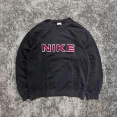 OLD NIKE　パーカー　USA製　90s　銀タグ　刺繍　スウッシュ　フーディ 90s ナイキNIKE銀タグ ビッグスウッシュ刺繍ロゴパーカー新しい