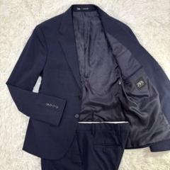 【美品】　ZARA ザラ　スーツ　スリーピース　セットアップ　ネイビー　Lサイズ 美品! ZARA ザラ セットアップ スーツ ブルー Lサイズ - メルカリ