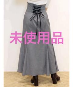 マーキュリーデュオ　バックレースアップストレッチマーメイドスカート　千鳥格子　M