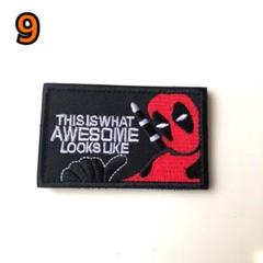 刺繍ワッペン ベルクロ付☆デッドプール ブラック 9