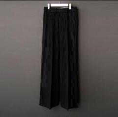 即完売品 shikitari ストライプワイドフレアスラックス パンツ
