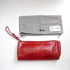 ✈美品 ミュウミュウ クロコ エナメル レザー クラッチ バッグ