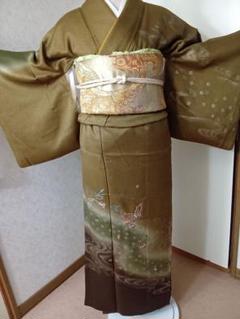 袋帯つき訪問着刺繍流水枝花舞蝶文暈し染め未使用結婚式フォーマル