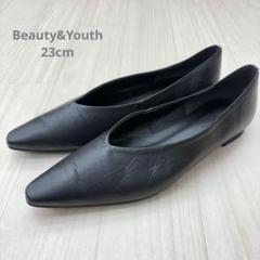 新品未使用♡BEAUTY&YOUTH♡SQUフラットパンプス♡38 BEAUTY&YOUTH UNITED ARROWS（ビューティーアンドユース
