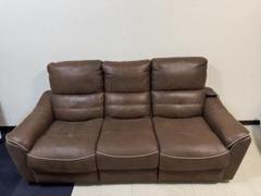 (値下げ交渉可能)RELAX FORMブラウン 3人掛けソファ電動リクライニング
