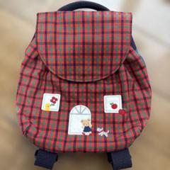 ☆極美品☆ファミリア　ベビー　リュック　チェック刺繍 ファミリア ベビー リュック 赤チェック 女の子 - メルカリ