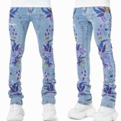 【国内入手困難✨️】GUAPI PURPLE FLOWER DENIM