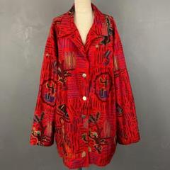 90s CHICO'S DESIGN ジャケット ブルゾン 民族 総柄 古着 L